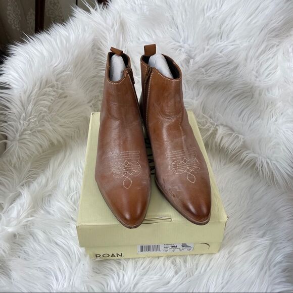 ROAN Aggie leather tan washed leather booties 10 - Picture 3 of 9